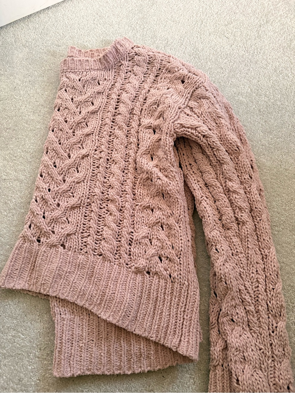 Aeropostale Dusty Rose Cable Knit Turtleneck Sweater